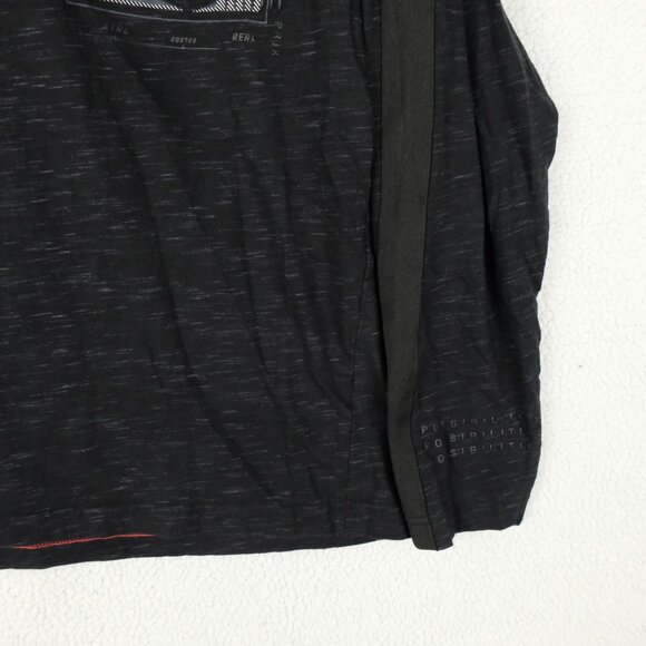 Projek Raw Shirt Mens Medium Black Striped Henley Long Sleeve Tee Lightweight - Picture 3 of 9